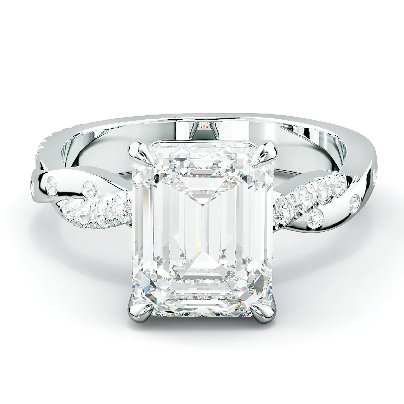 bespoke engagement rings -Mia Emerald Cut Diamond Engagement Ring