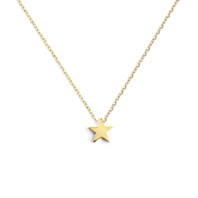 heart-shaped necklaces for women -Single Star Gold Necklace