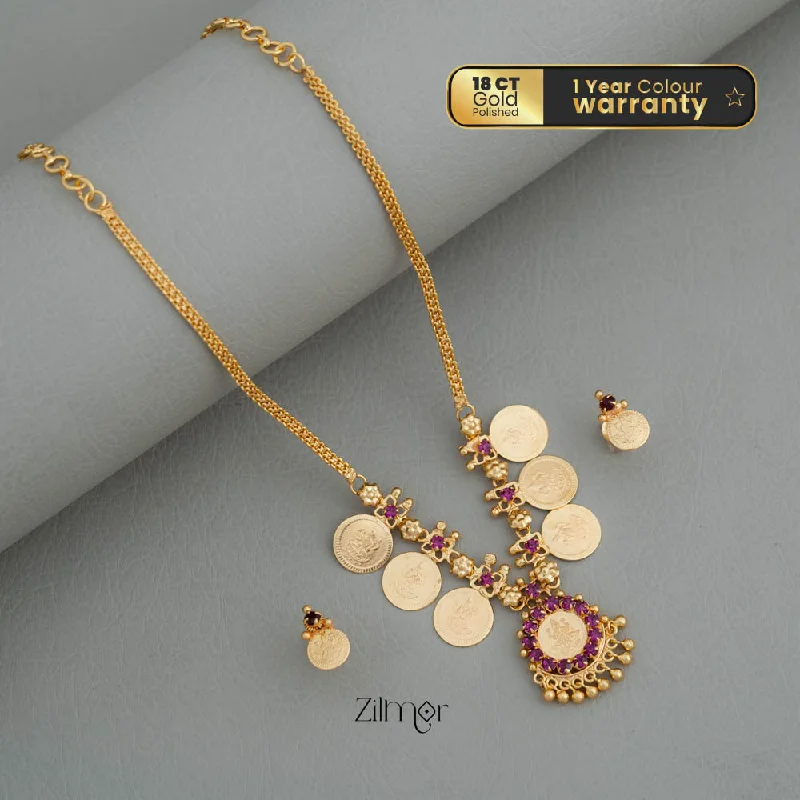 gemstone necklaces for women -AG101916 - Goldtone Kaashu Lakshmi  Necklace set