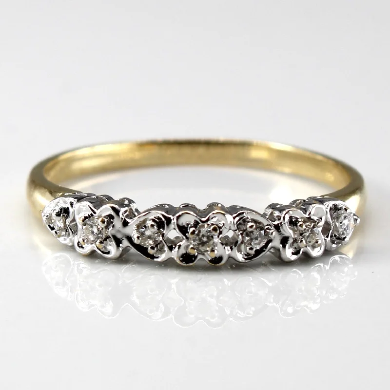 vintage-style engagement rings -Pave Diamond Two Tone Gold Ring | 0.11ctw | SZ 8.25 |