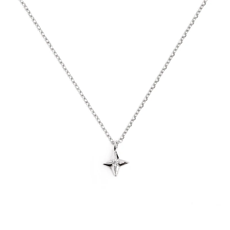 personalized engraving necklaces for women -Shine Flare Silver Necklace