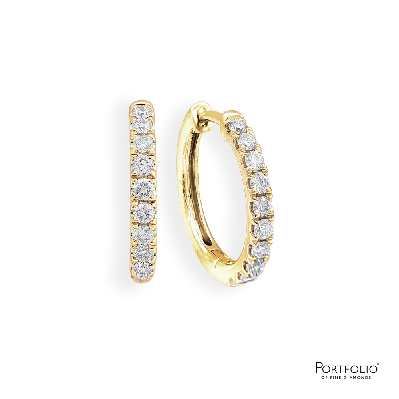 gold rings for women -0.38ct Diamond Yellow Gold Earrings