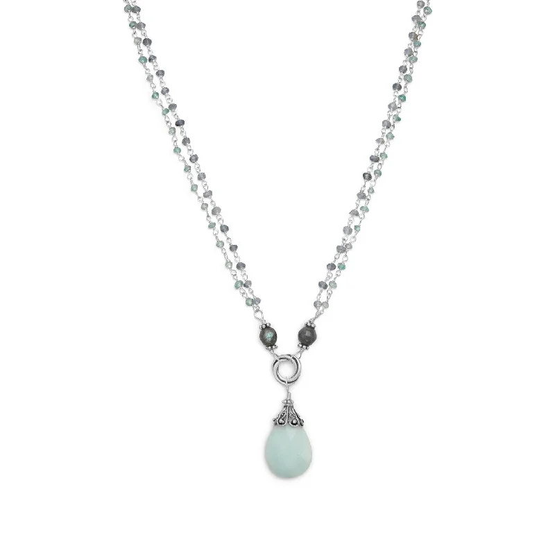 matching necklaces for women -Baila Luna Mint Chocolate Drop Necklace