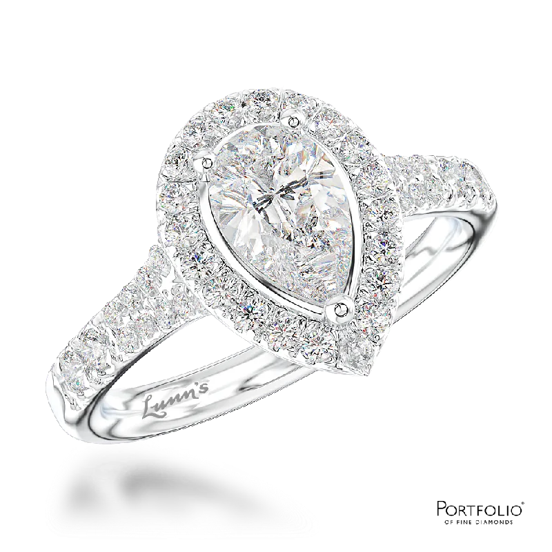 ring sets for women -Cluster 0.40ct G SI1 Diamond Platinum Ring