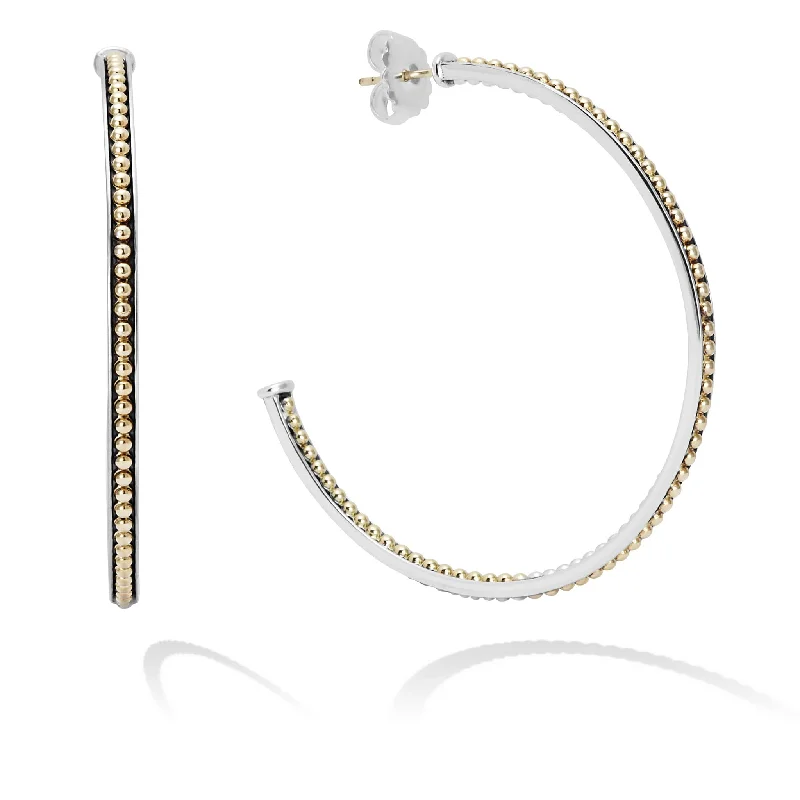 luxury diamond hoop earrings -KSL Large Two-Tone Hoop Earrings