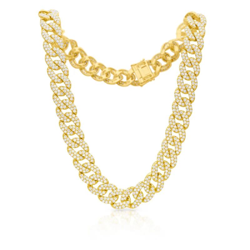 silver necklaces for women -14KT Yellow Gold Diamond Luxe Carter Chain Link Necklace