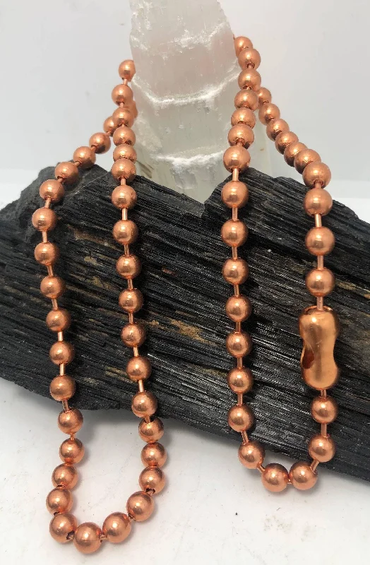 luxury necklaces for women -Copper Bead Chain Necklace