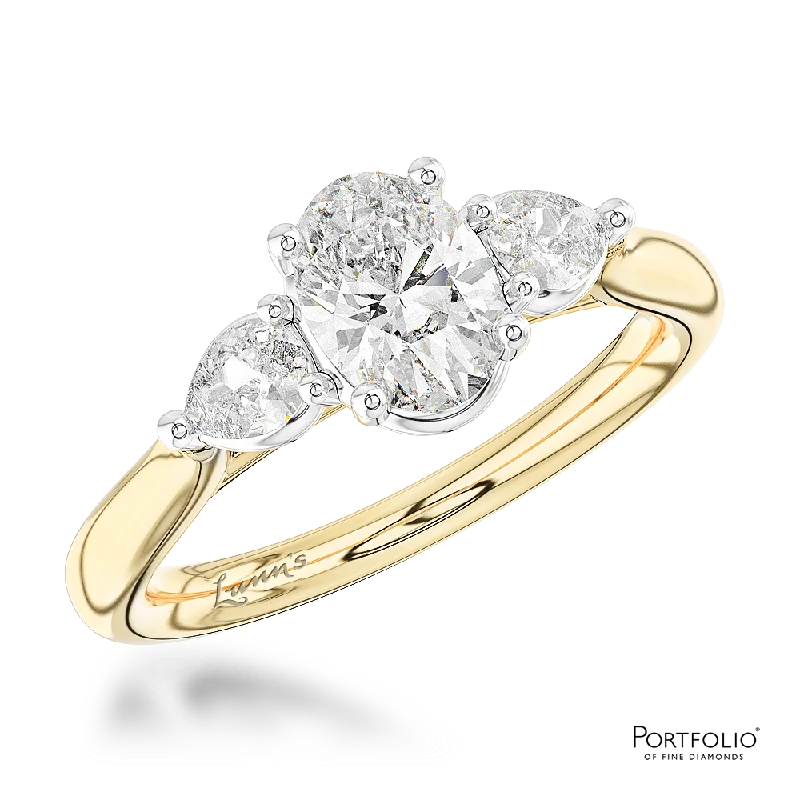 fashion-forward rings for women -Three Stone 0.70ct G VS1 Diamond Yellow Gold/Platinum Ring