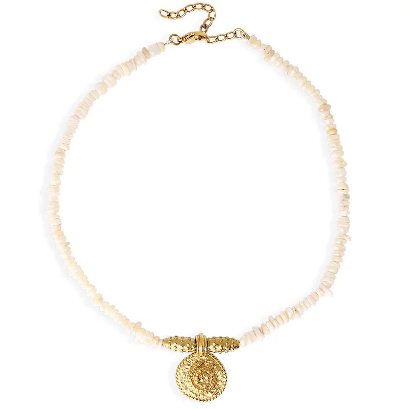 heart-shaped necklaces for women -ADELLA Necklace - Gold with Pearls