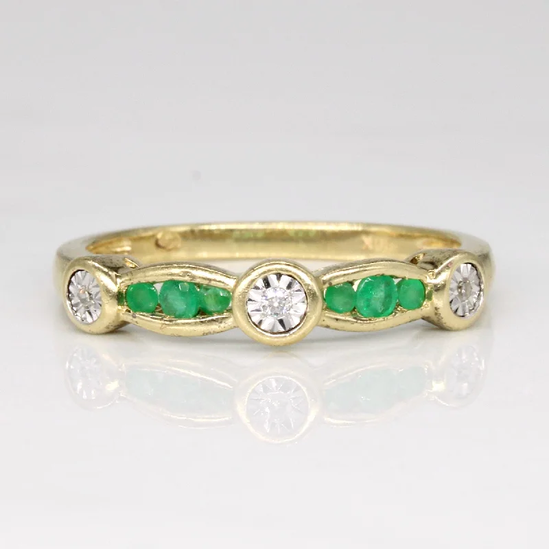 wedding rings for women -Emerald & Diamond Ring | 0.08ctw, 0.03ctw | SZ 7 |