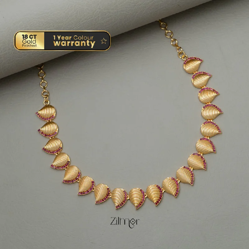 women’s crystal charm necklaces -AG101809 -  Gold-plated AD Stone Necklace