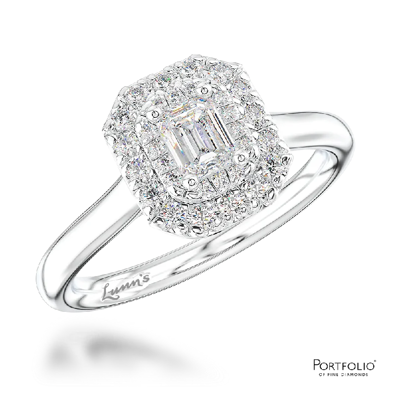 women’s wedding bands -Cluster 0.30ct F VS1 Diamond Platinum Ring