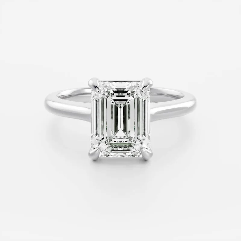 custom gold engagement rings -3 Ct Moissanite Diamond Engagement Ring 925 Sterling Silver Emerald Cathedral Solitaire Wedding Ring