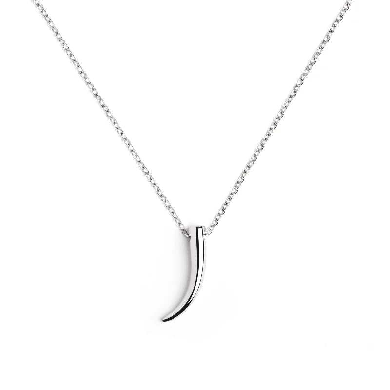 unique necklaces for women -Tusk Silver Necklace