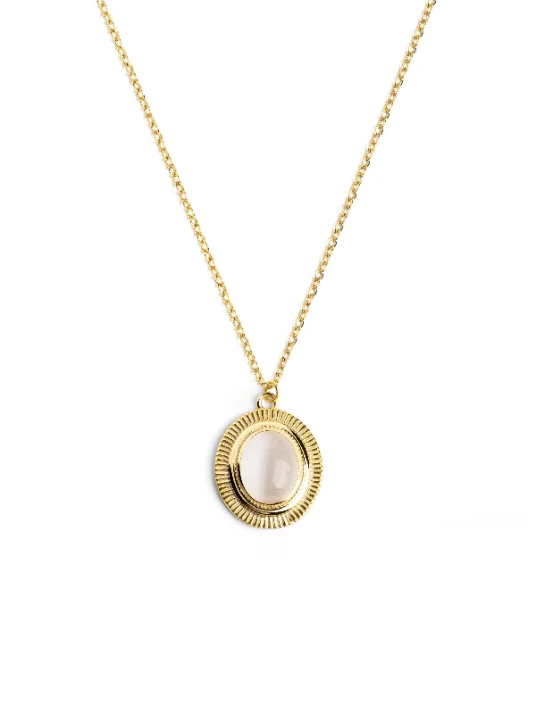 sparkling crystal necklaces for women -Feline Saline Gold Necklace