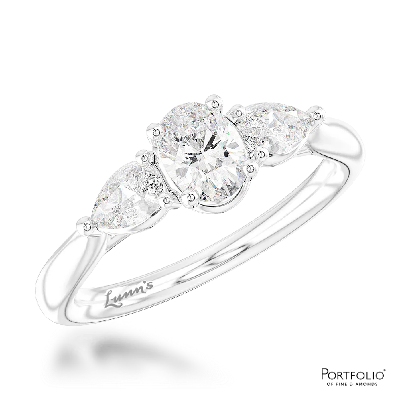 beautiful cocktail rings for women -Three Stone 0.40ct E VS2 Diamond Platinum Ring