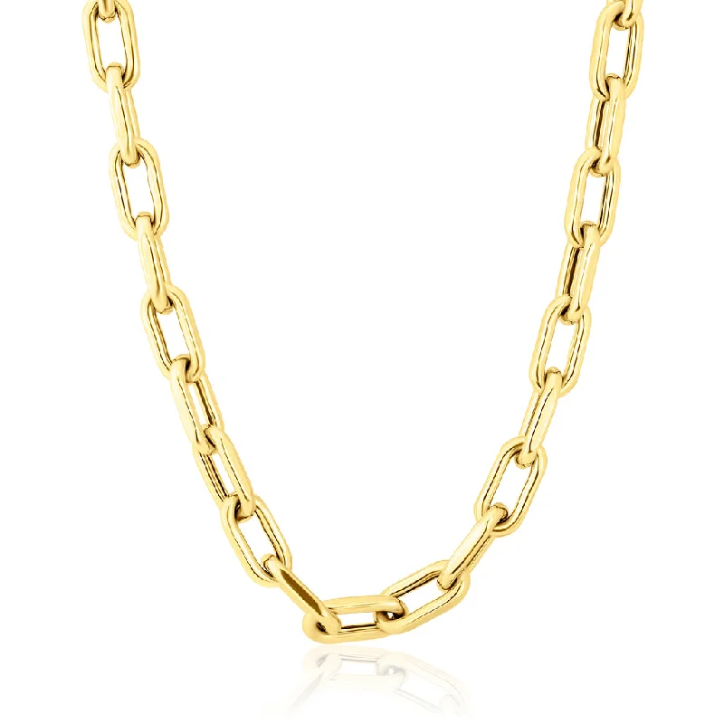 hand-crafted gold necklaces for women -14KT Yellow Gold 18" Chain Link Luxe Lillian Necklace