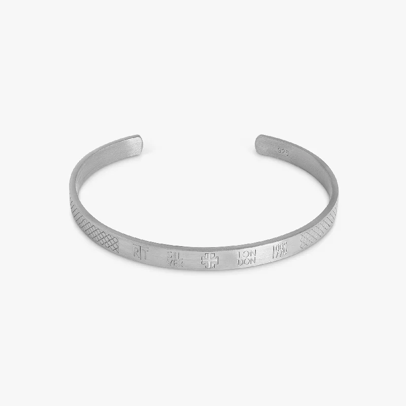 adjustable bangles for women -Hallmark Bangle In Rhodium Plated Silver