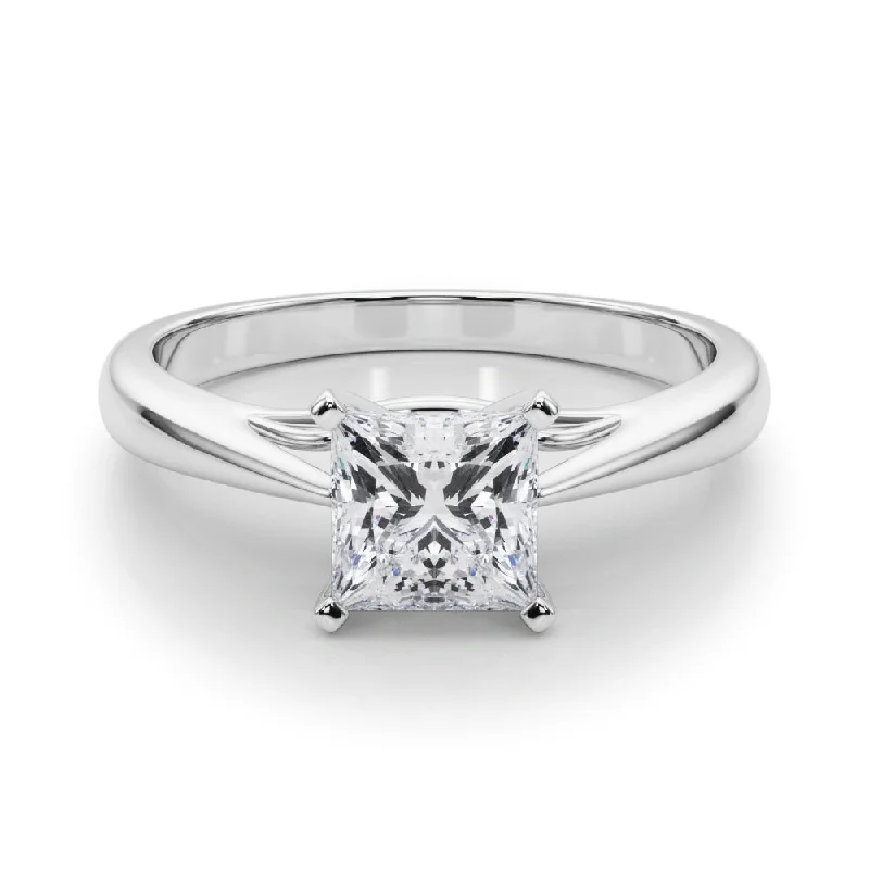 halo engagement rings for women -Katerina Princess Diamond Solitaire Engagement Ring