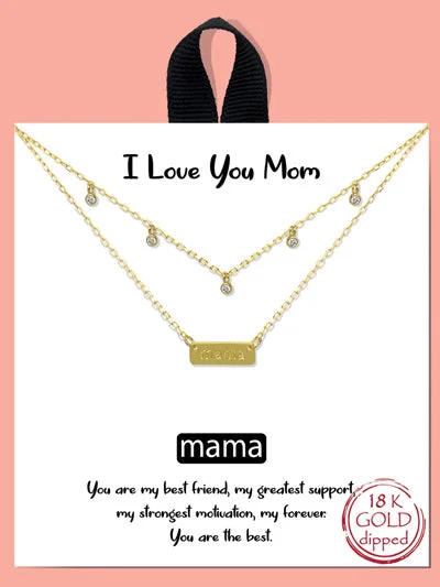 custom necklaces for women -Mama Bar 2 Strand Necklace