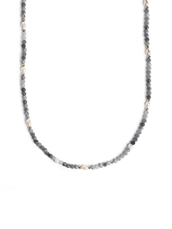 minimalist necklaces for women -Altea Black Gold Necklace