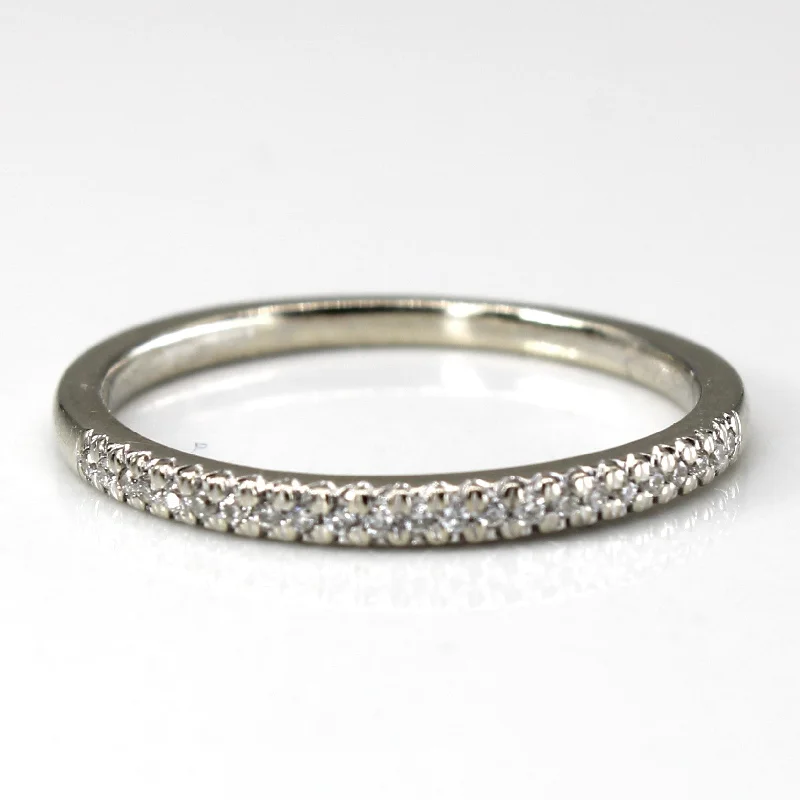 luxury fashion rings for women -Pave Diamond Semi Eternity Band | 0.08ctw | SZ 5.75 |