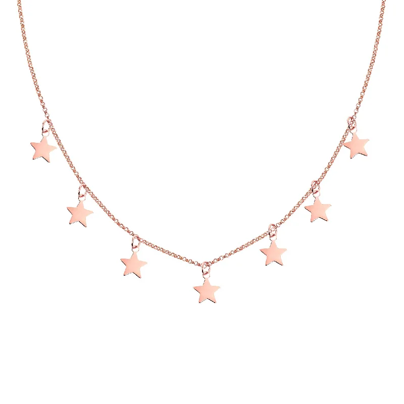 matching necklaces for women -Mini Stars Rose Gold Necklace