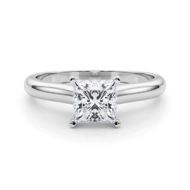 princess cut diamond engagement rings -Isabella Princess Diamond Solitaire Engagement Ring