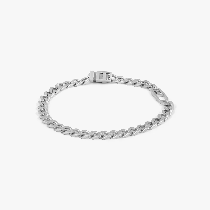 charm bangles for women -Catena Curve Signifier Bracelet In Silver