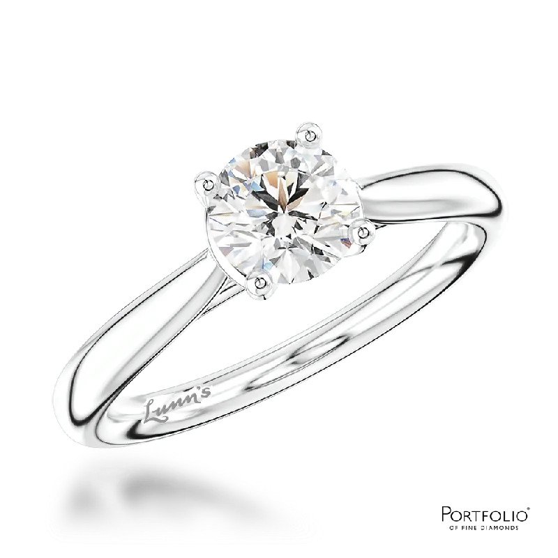 stackable rings for women -Solitaire 0.70ct G SI1 Diamond Platinum Ring