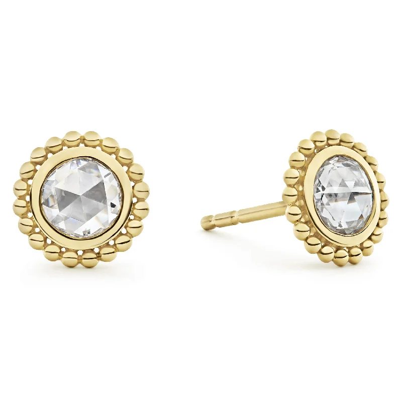 fashion-forward earrings for women -Covet Large Rose Cut Diamond Stud Earrings