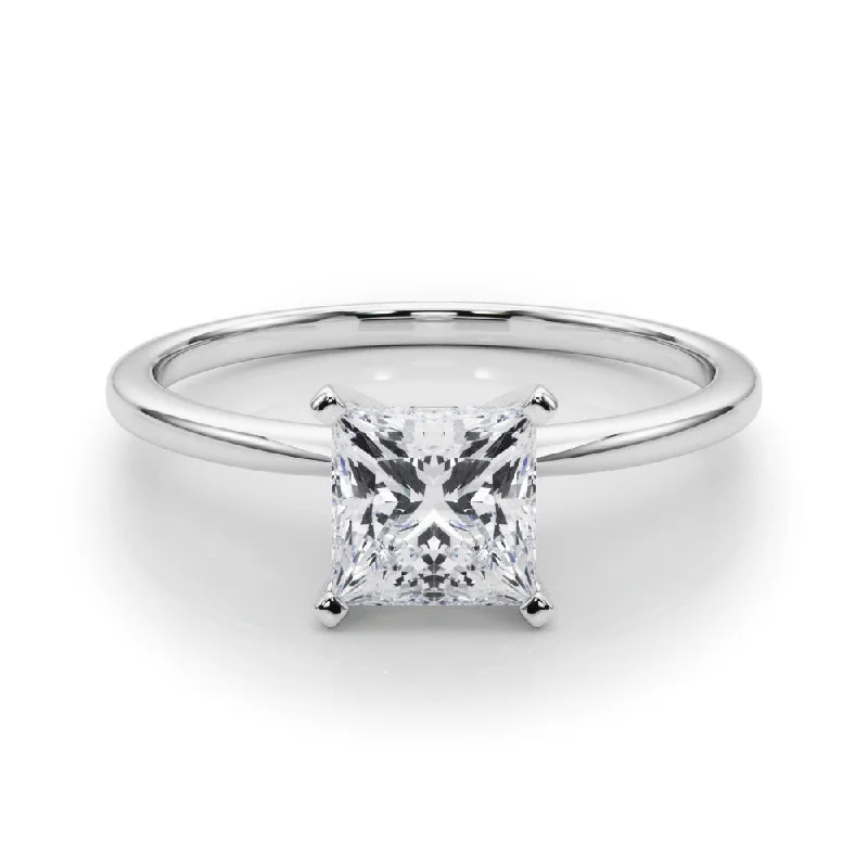 women’s diamond solitaire engagement rings -Angelica Princess Solitaire Engagement Ring