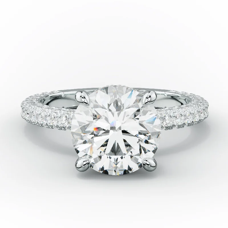 wedding bands and engagement rings for women -Aurora Round Diamond Engagement Ring