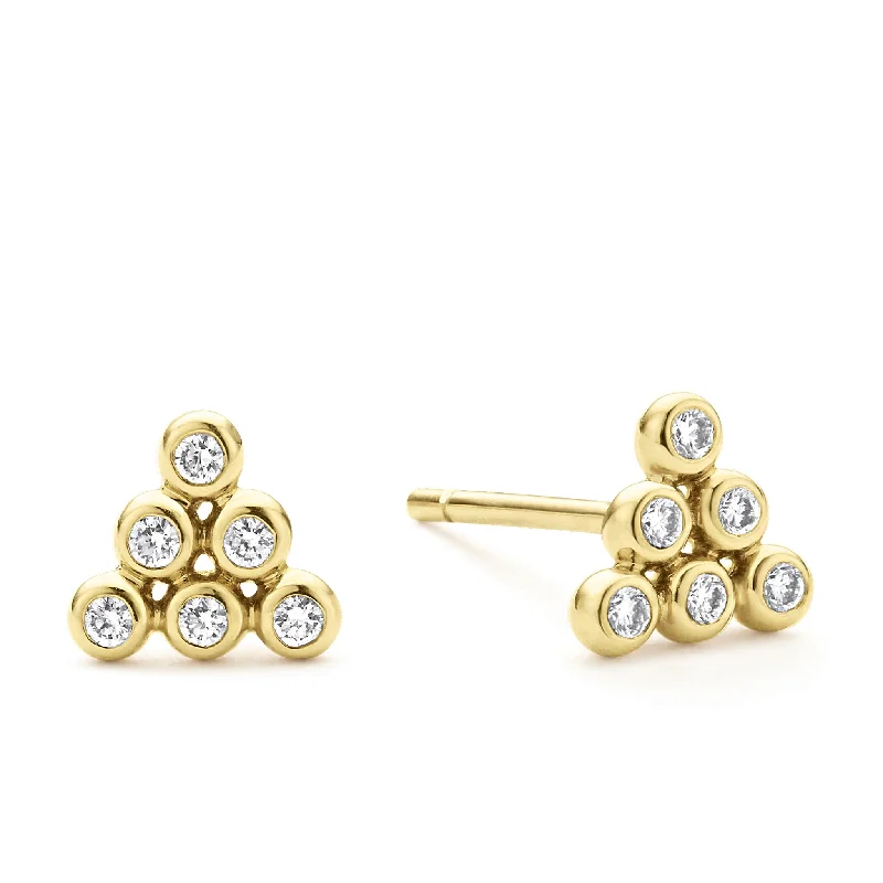 luxury earrings sets -KSL 18K Gold Triangle Diamond Stud Earrings