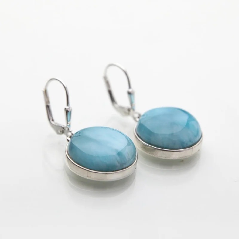 women’s sterling silver earrings -Larimar Earrings Keke