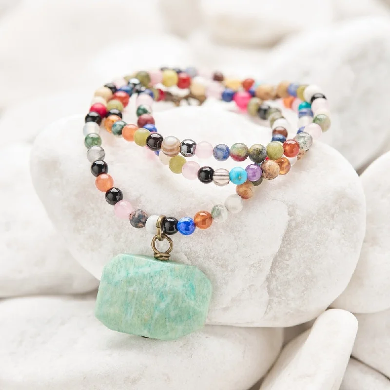 women’s elegant silver necklaces -Amazonite Gemstone Choker Necklace