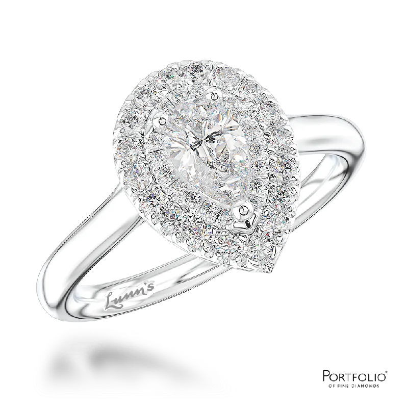 personalized engraved rings -Cluster 0.32ct G SI1 Diamond Platinum Ring