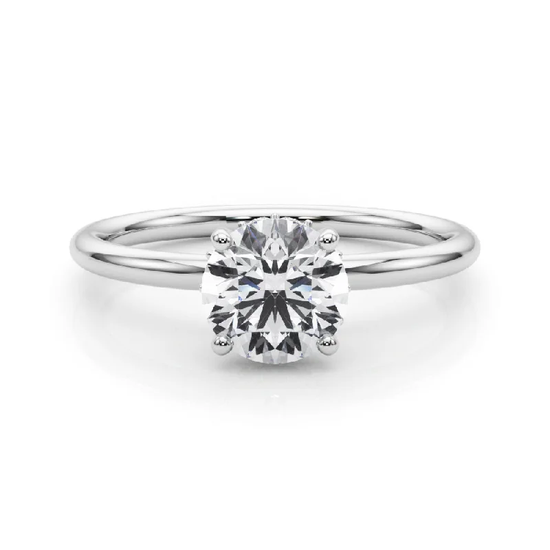 bold engagement rings -Eva Round Diamond Solitaire Engagement Ring