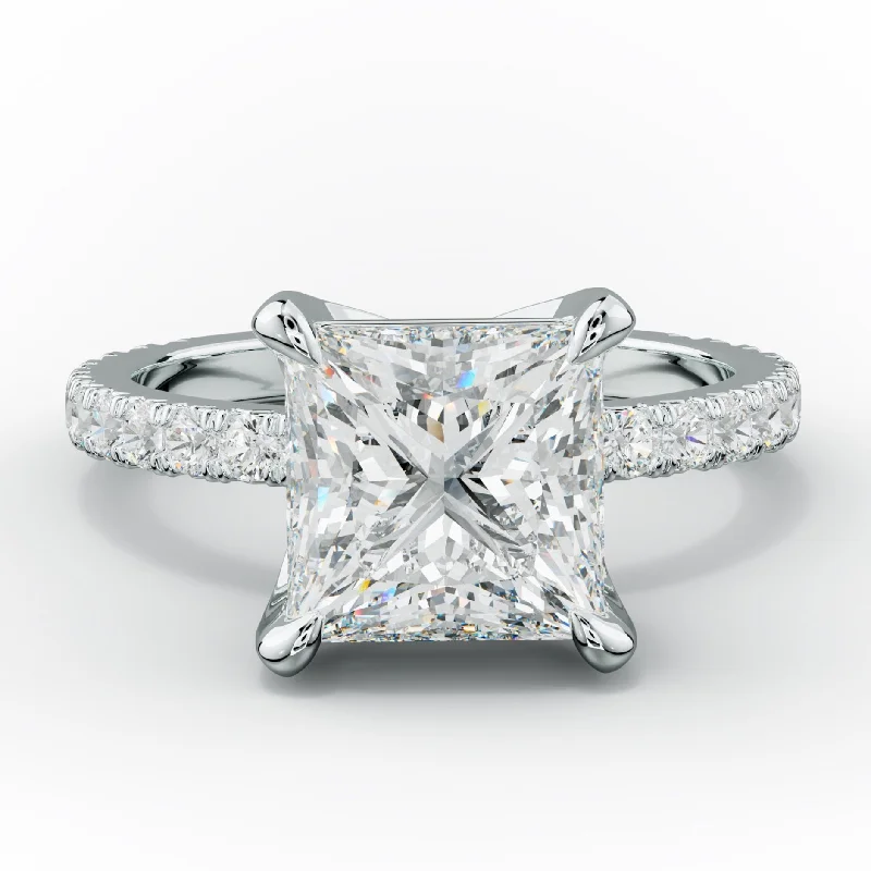 infinity symbol engagement rings -Evelyn Princess Cut Diamond Engagement Ring