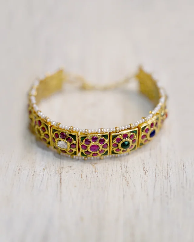 minimalist cuff bangles -Deccani Navratna Bracelet