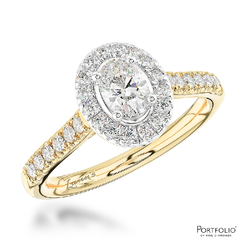 custom-made rings for women -Cluster 0.30ct D SI2 Diamond Yellow Gold/Platinum Ring