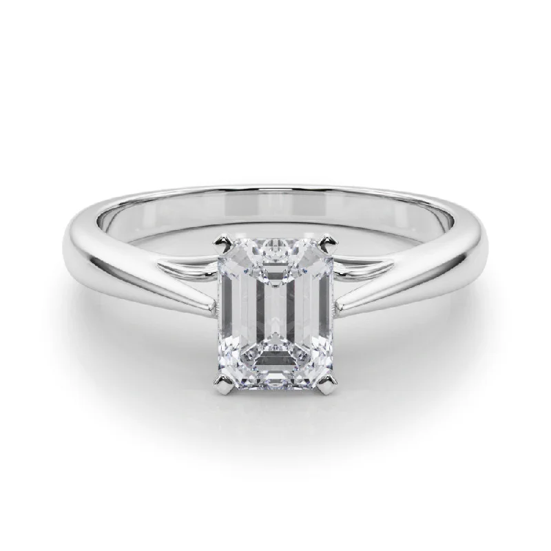 high-end engagement rings -Katerina Emerald Diamond Solitaire Engagement Ring