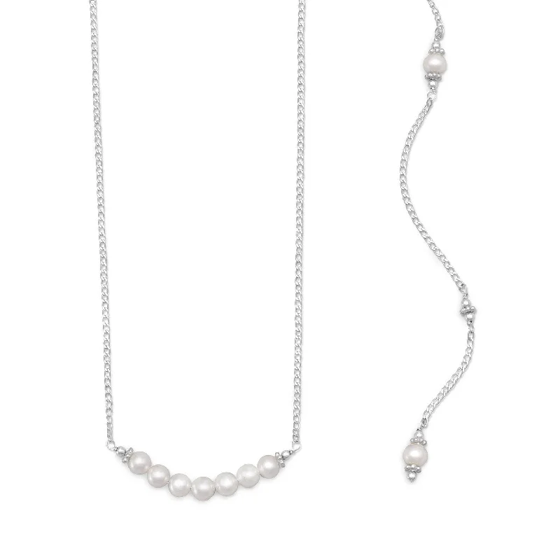 women’s crystal charm necklaces -Beautiful Cultured Freshwater Pearl Back Drop Necklace