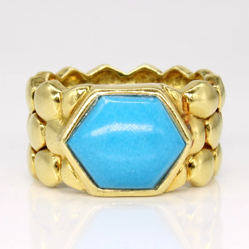 trendy statement rings for women -Chrysocolla Cocktail Ring | 3.50ct | SZ 7.5 |