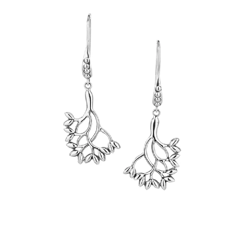 custom-made earrings for women -Silver Tree of Life Hook Earrings - Large