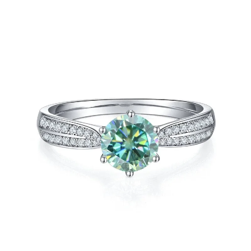 large diamond engagement rings -Luxury 1ct Green Diamond Ring Engagement Ring