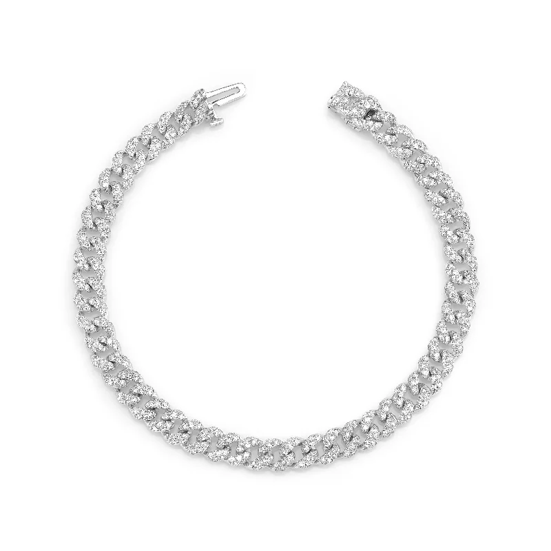 women’s luxury bangle sets -READY TO SHIP DIAMOND PAVE MINI LINK BRACELET