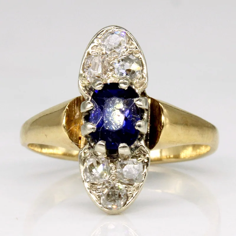 women’s vintage engagement rings -Sapphire & Diamond Ring | 0.48ct, 0.36ctw | SZ 4.25 |