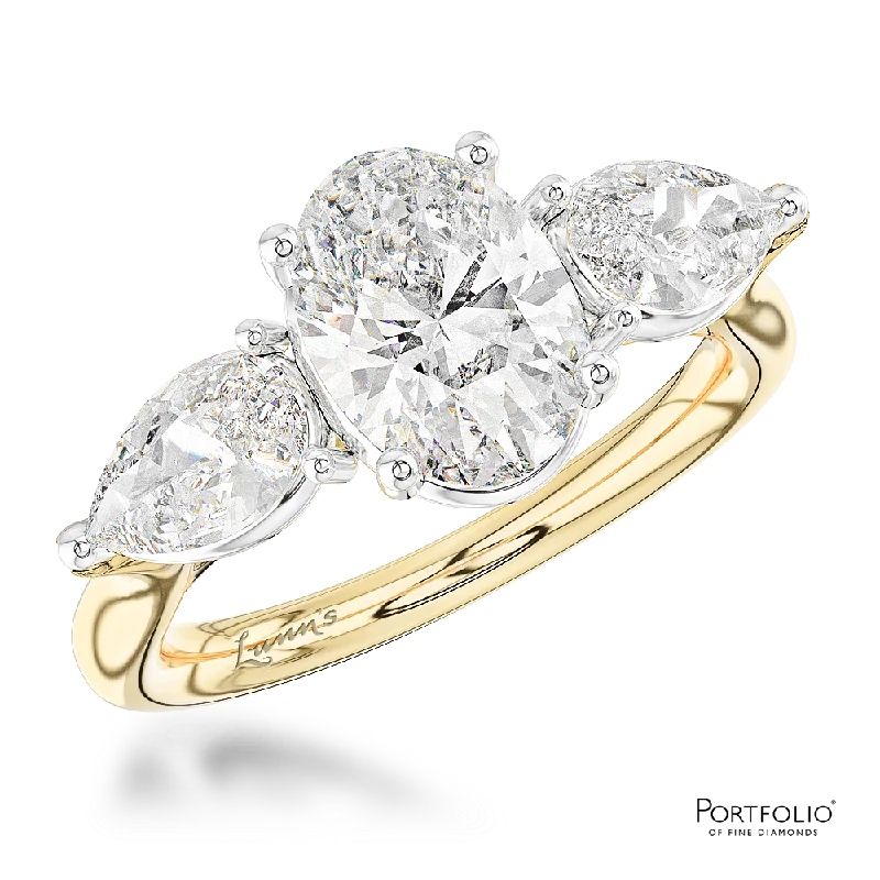 women’s halo rings -Three Stone 0.91ct G VVS1 Diamond Yellow Gold/Platinum Ring