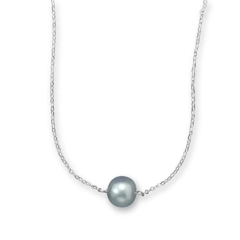 unique necklaces for women -16" + 2" Silver Cultured Freshwater Pearl Necklace